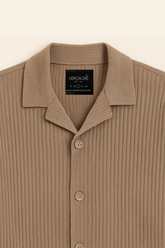 Ottoman Resort Collar Full Shirt - Carbon Grey